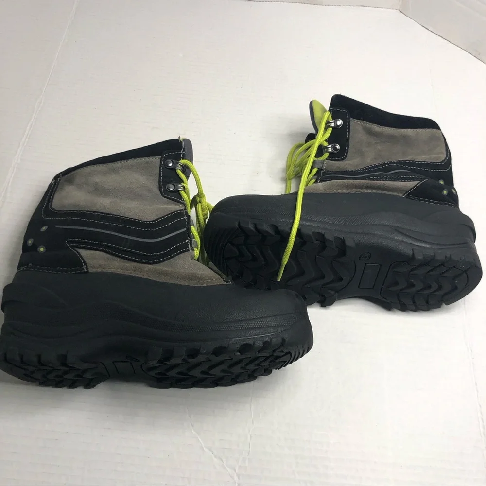 Circo Snow Boots Mens Size 6 Womens 8.5 Black Gray Lace Up